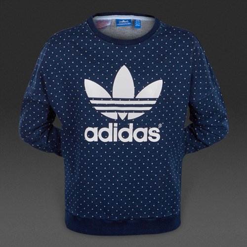 Adidas Originals Denim Crew Collegiate Navy / White for Girls